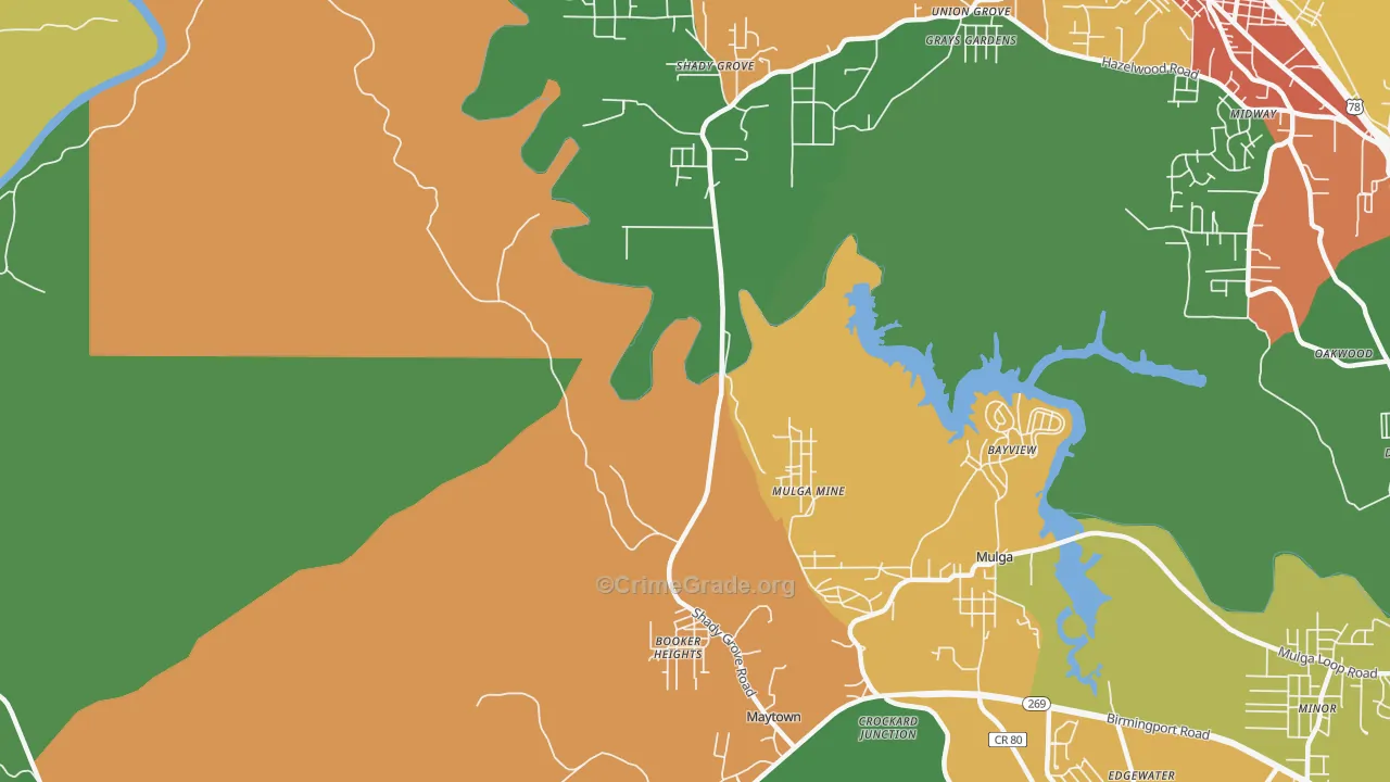 Maytown, AL Map of Arson Rates