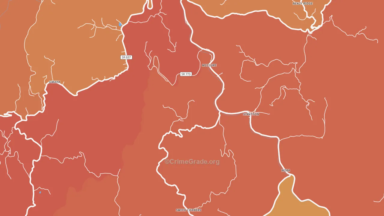 Mc Clure, VA Map of Arson Rates