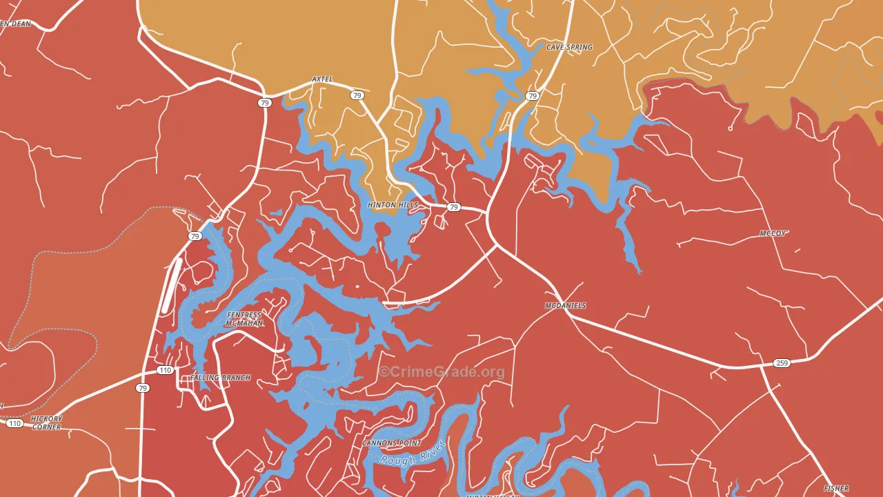 Mc Daniels, KY Map of Arson Rates