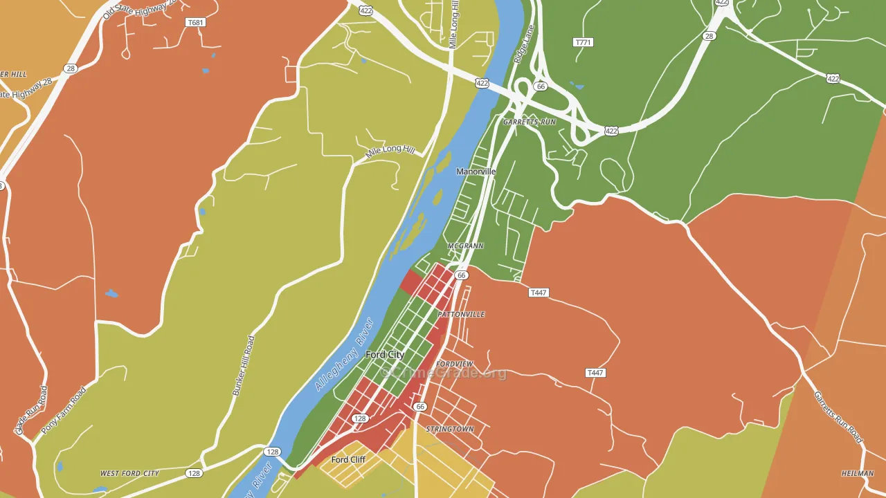 Mc Grann, PA Map of Arson Rates