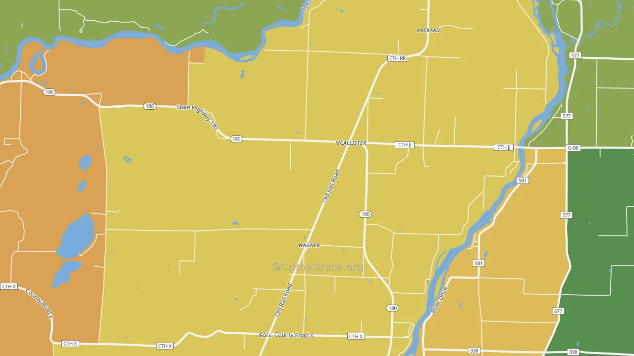 McAllister, WI Map of Arson Rates