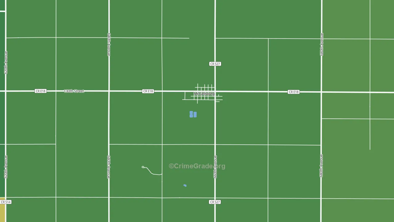 McCallsburg, IA Map of Arson Rates