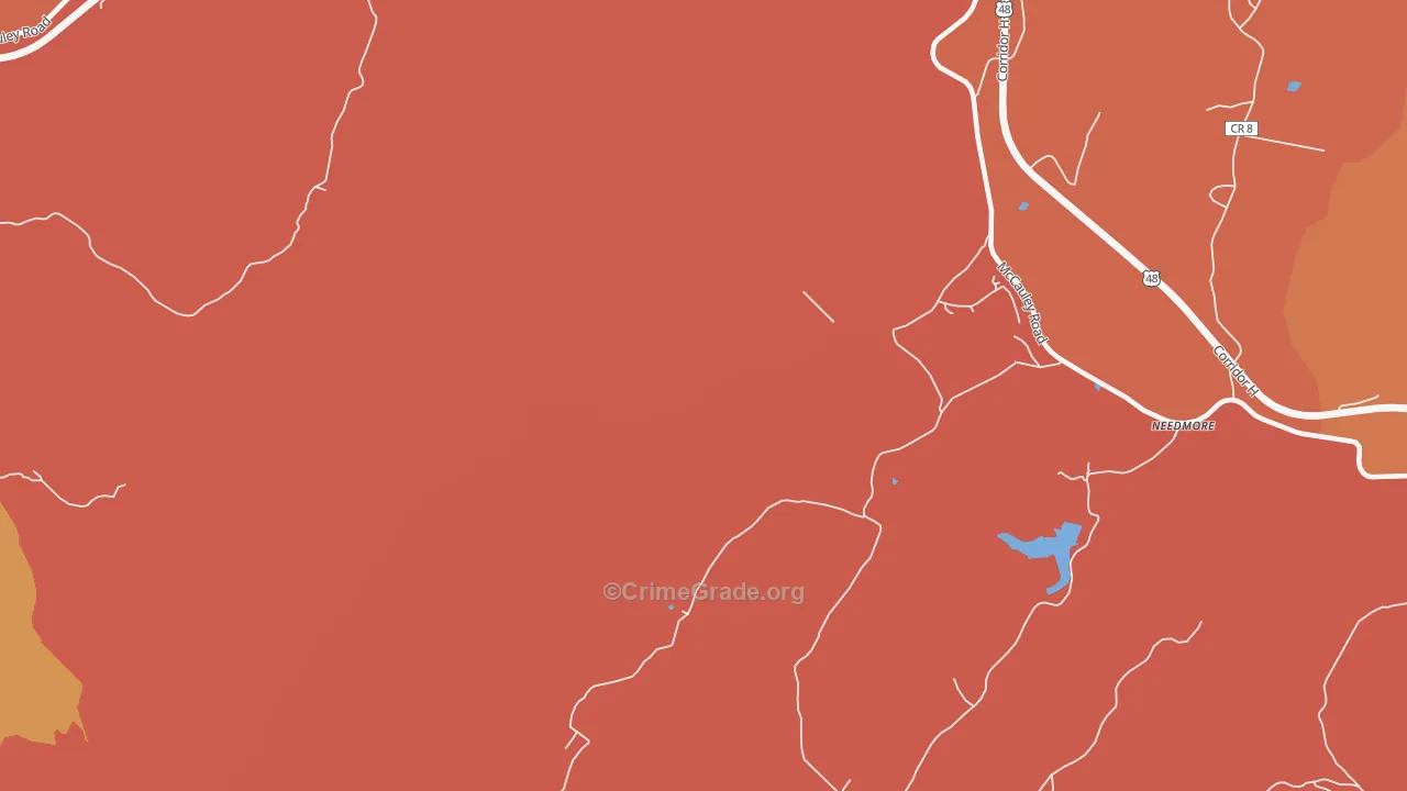 McCauley, WV Map of Arson Rates