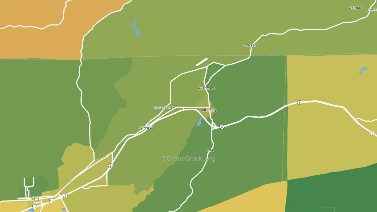 Mccleary, WA Map of Arson Rates