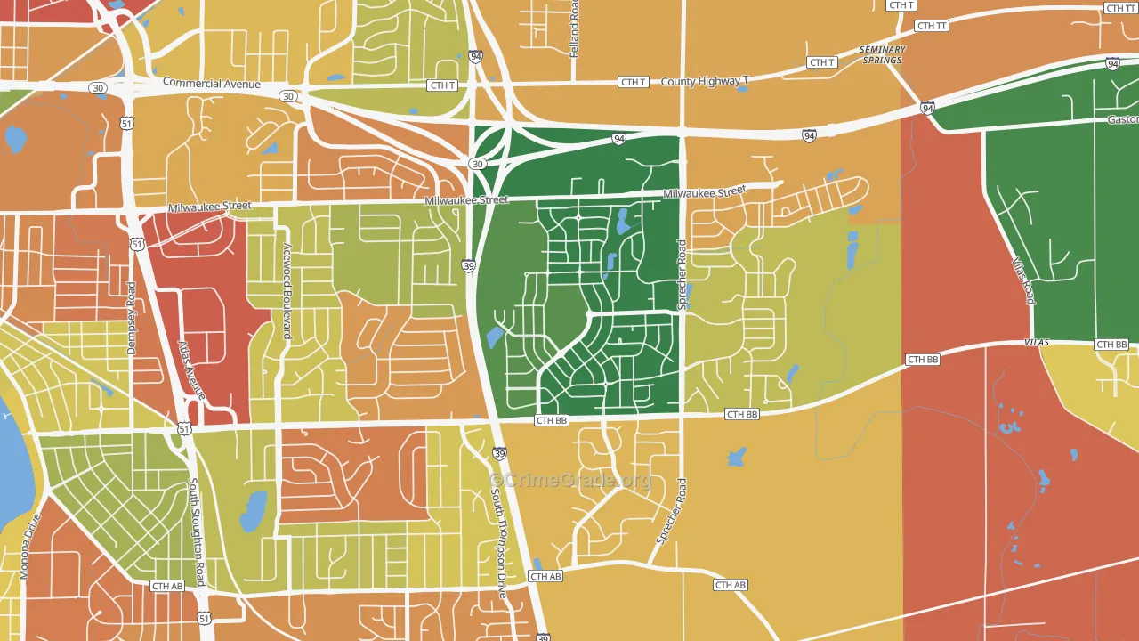 McClellan Park, Madison, WI Map of Arson Rates