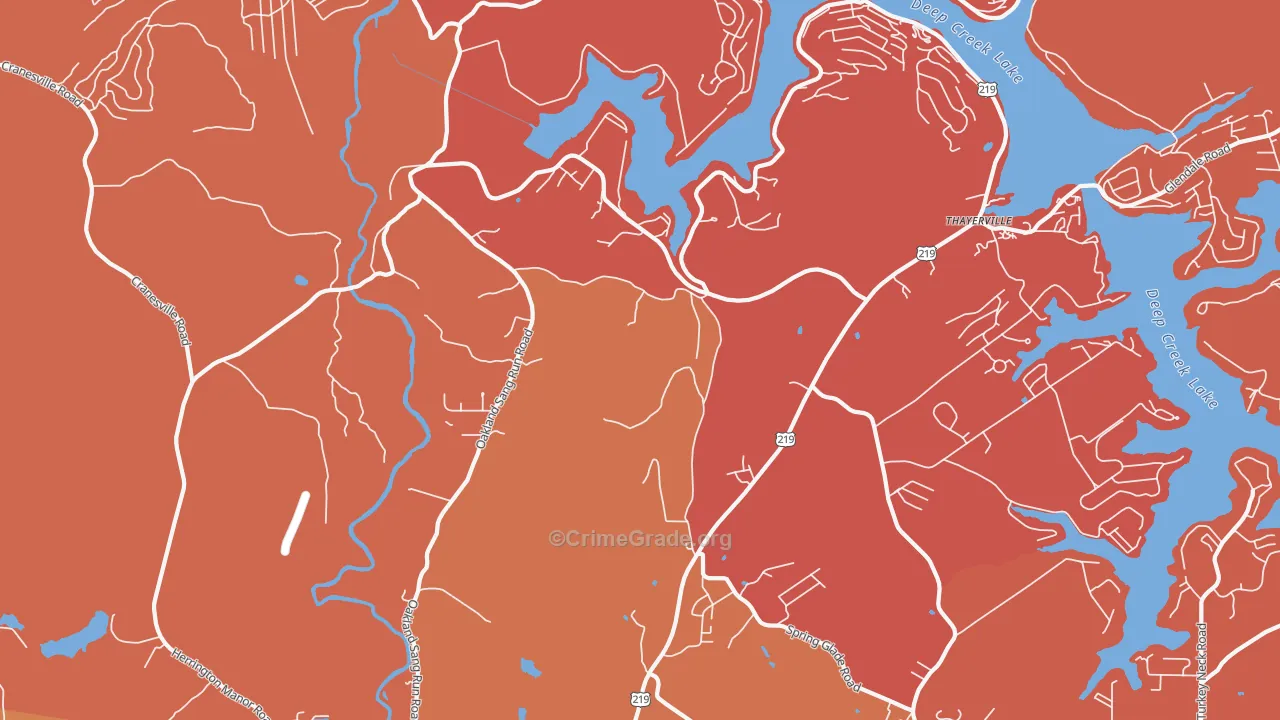 McComas Beach, MD Map of Arson Rates