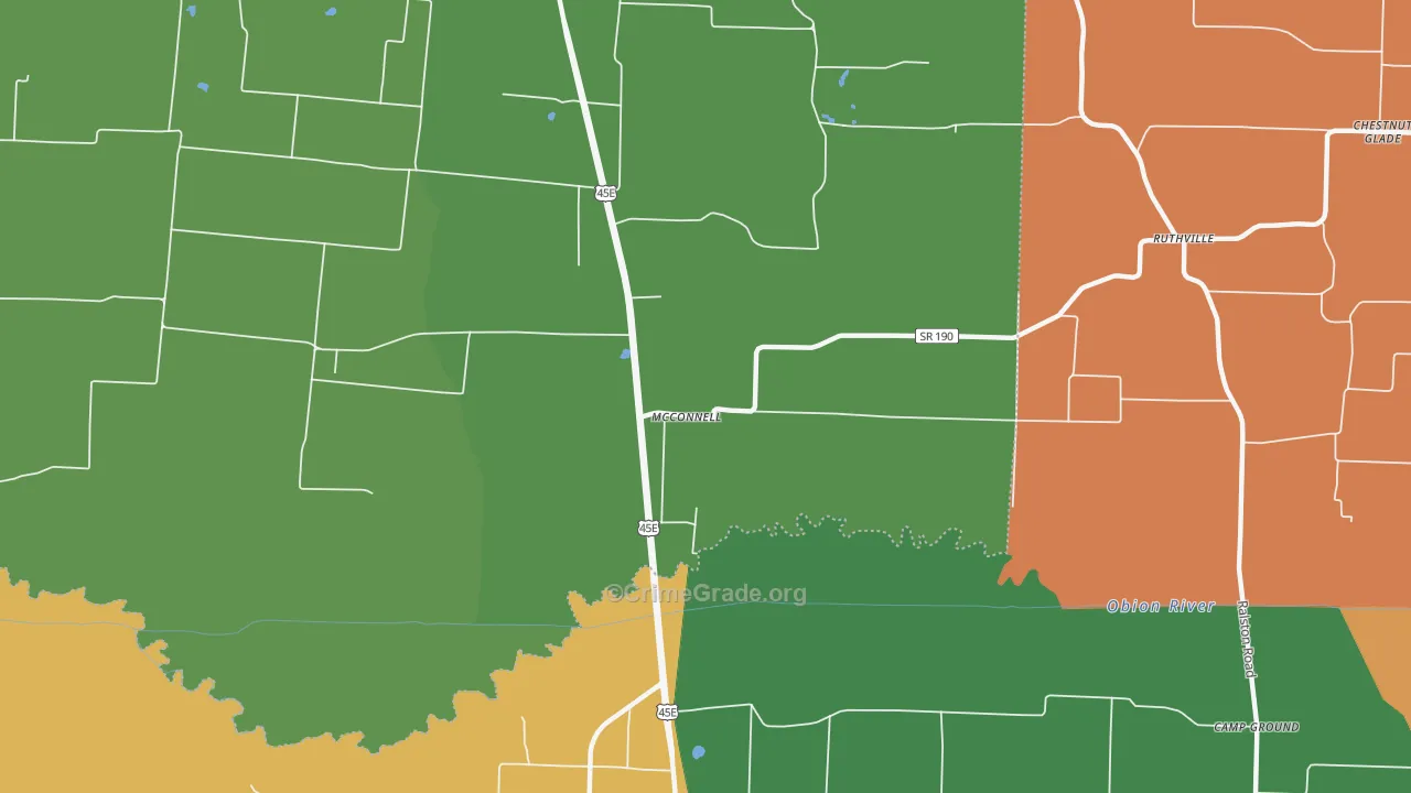 McConnell, TN Map of Arson Rates