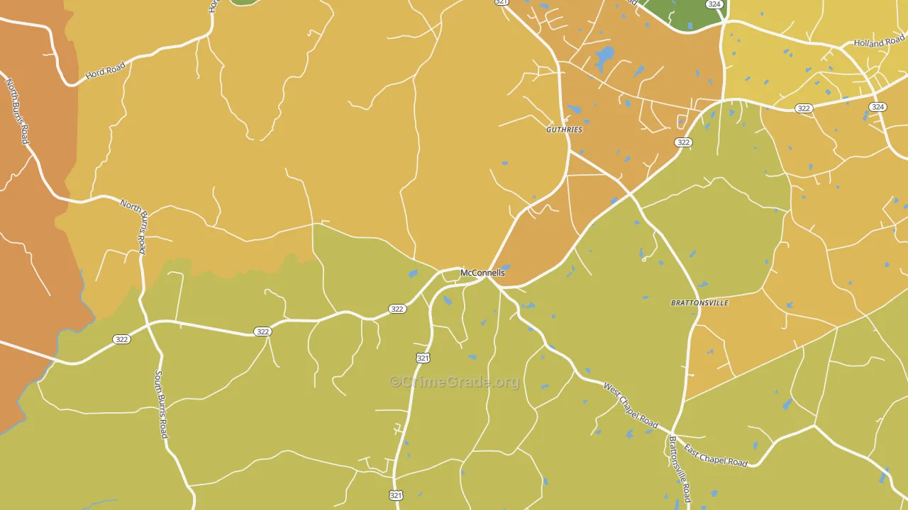McConnells, SC Map of Arson Rates