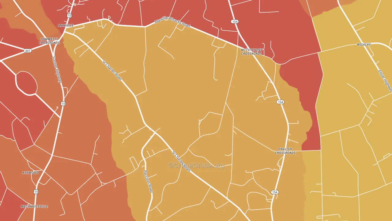 McCutchens Crossroads, SC Map of Arson Rates