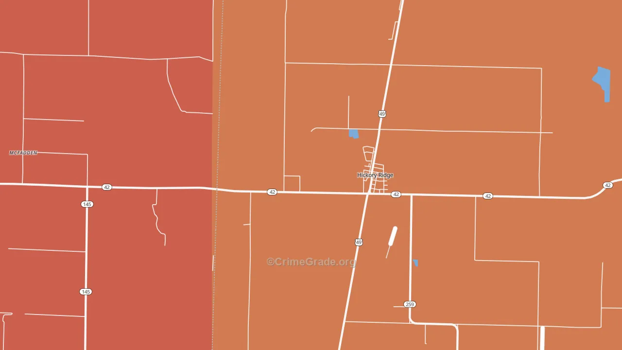 McFadden, AR Map of Arson Rates