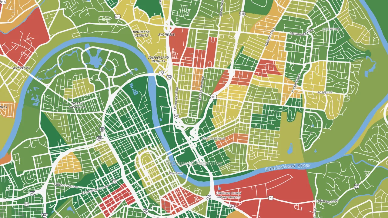 McFerrin Park, Nashville, TN Map of Arson Rates