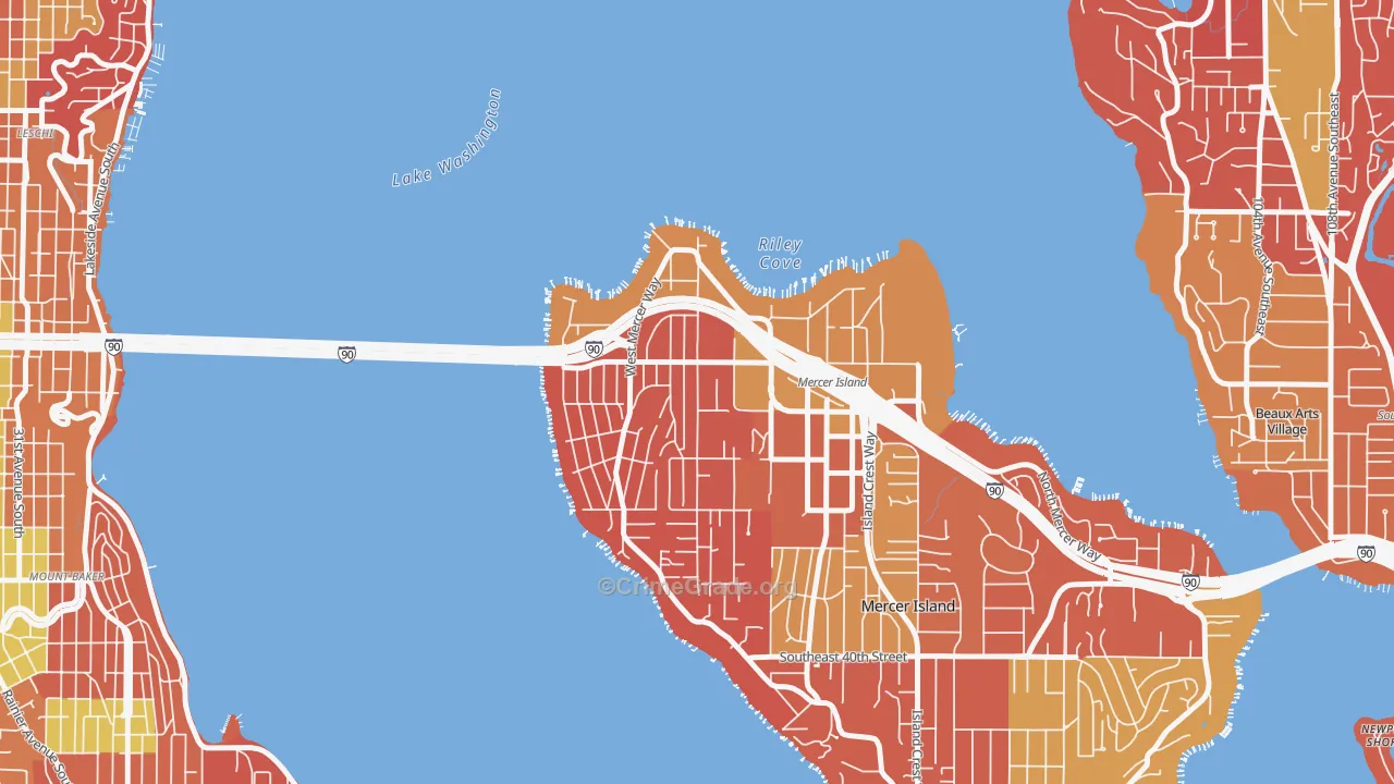 McGilvra, Mercer Island, WA Map of Arson Rates