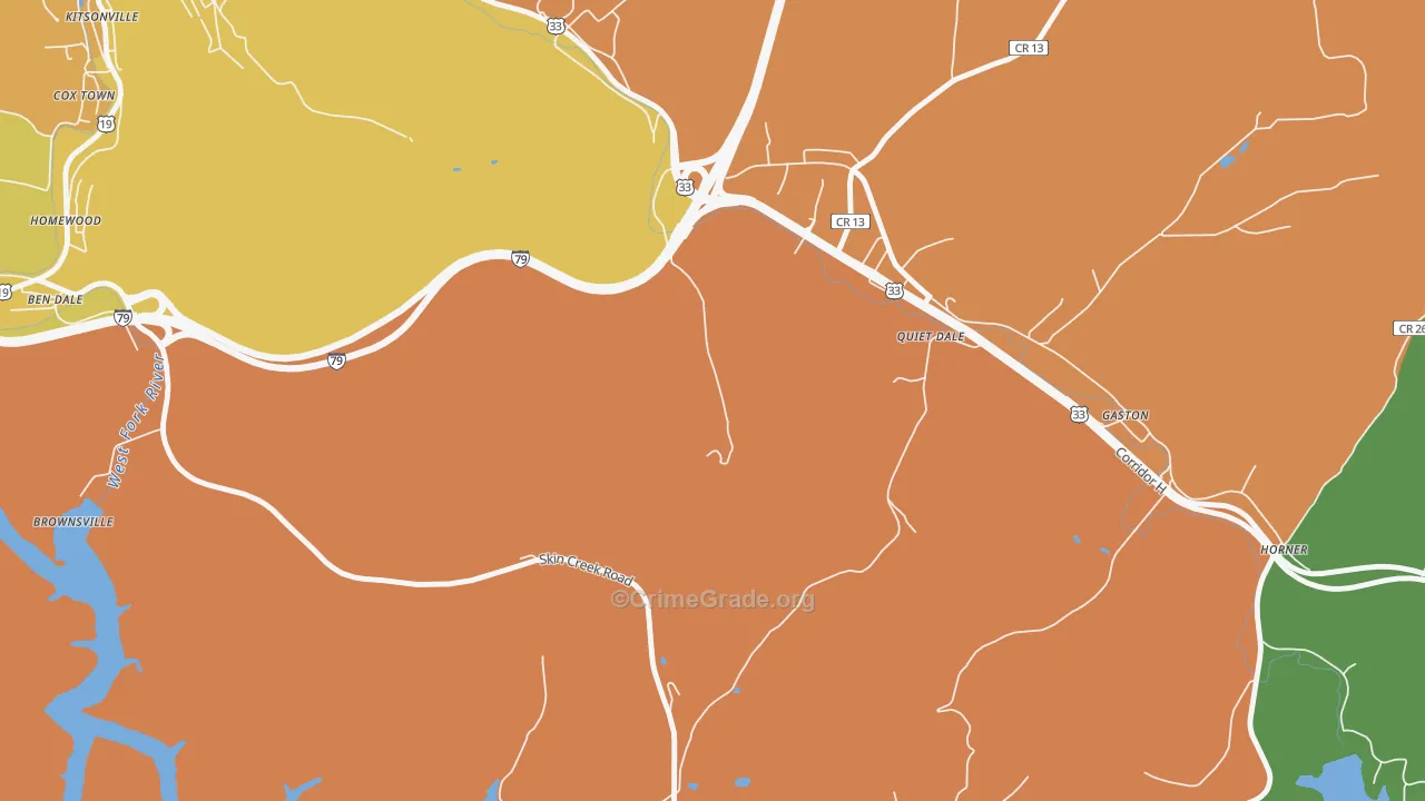 McGuire Park, WV Map of Arson Rates