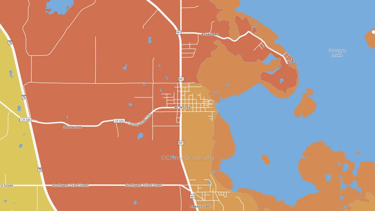 McIntosh, FL Map of Arson Rates