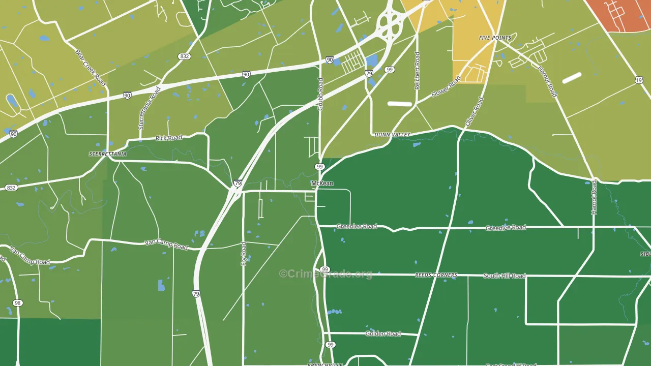 McKean, PA Map of Arson Rates