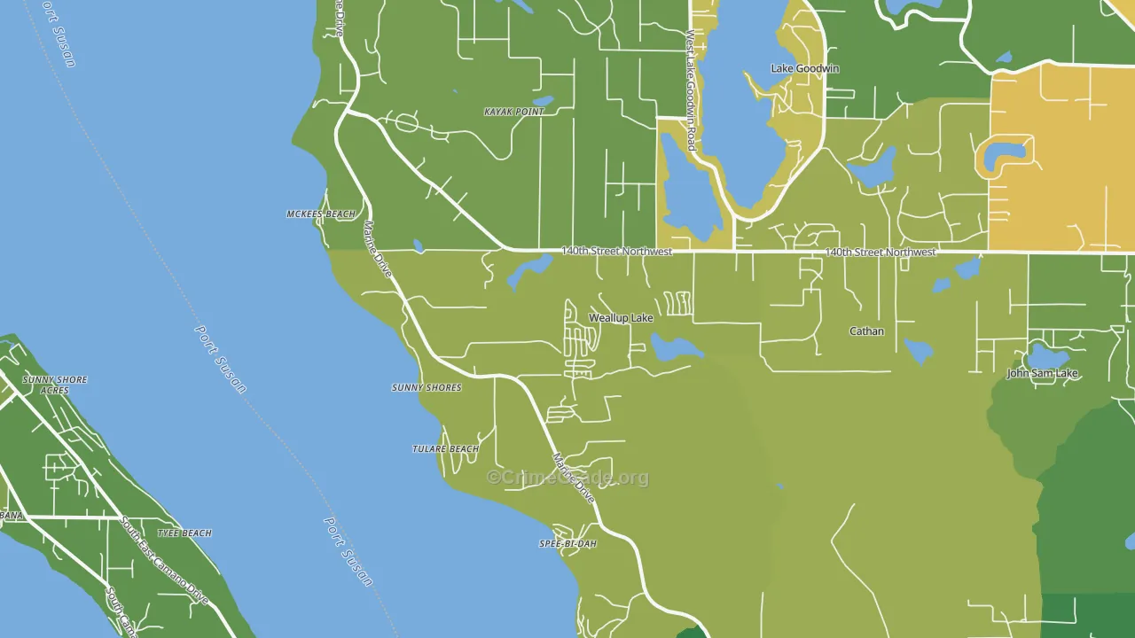 McKees Beach, WA Map of Arson Rates