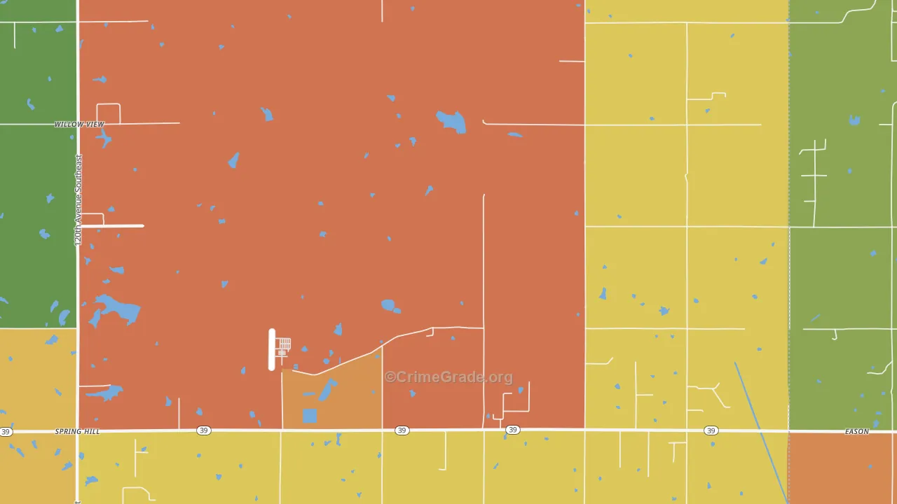 McKiddyville, OK Map of Arson Rates