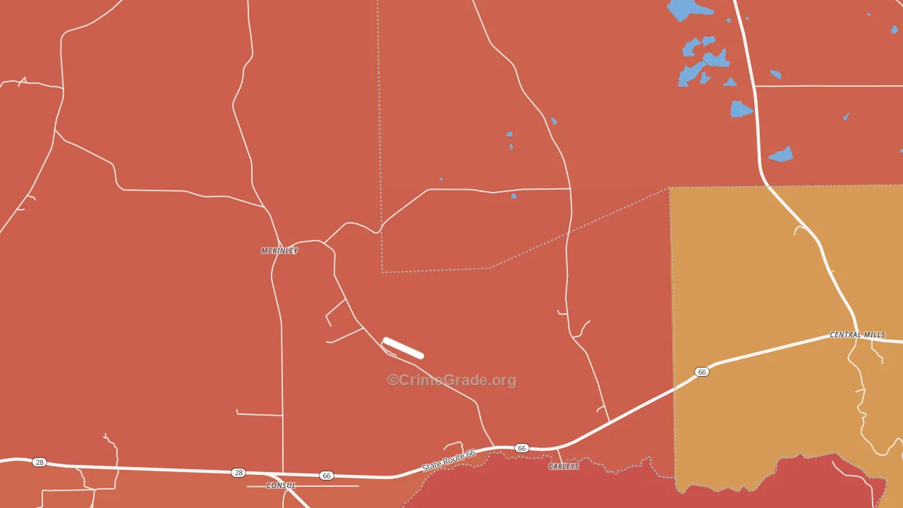 McKinley, AL Map of Arson Rates