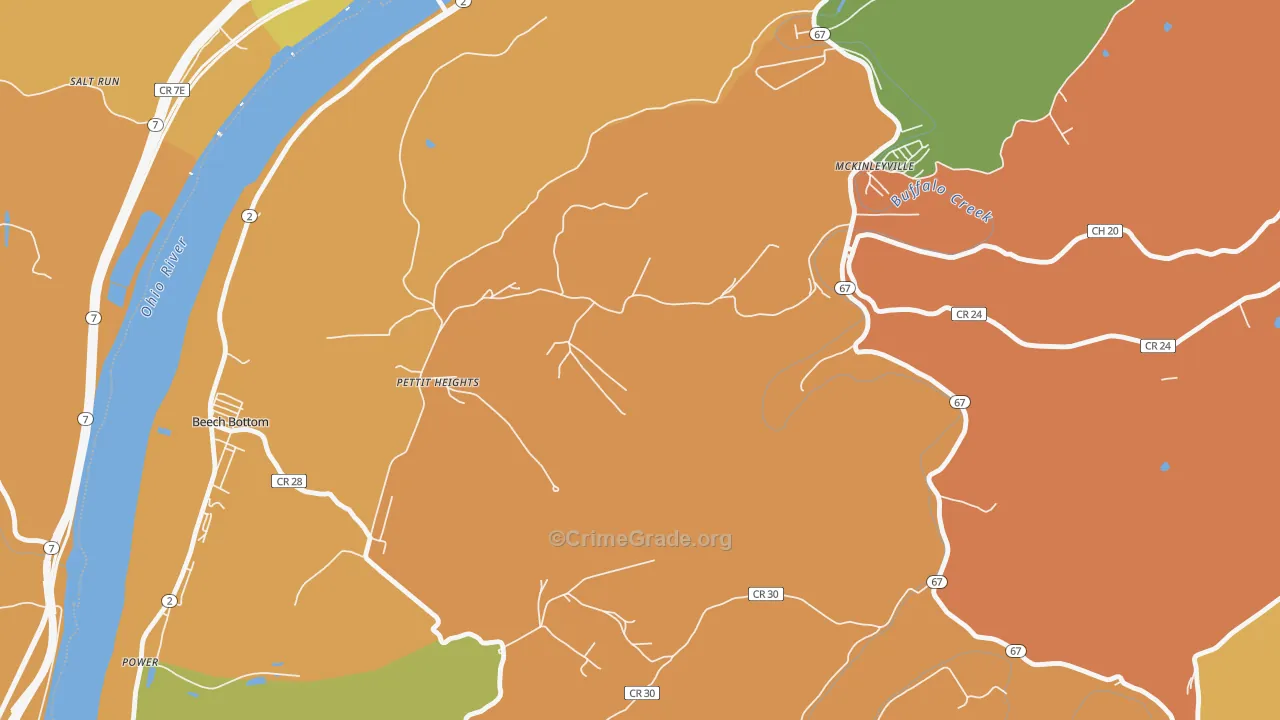 McKinleyville, WV Map of Arson Rates