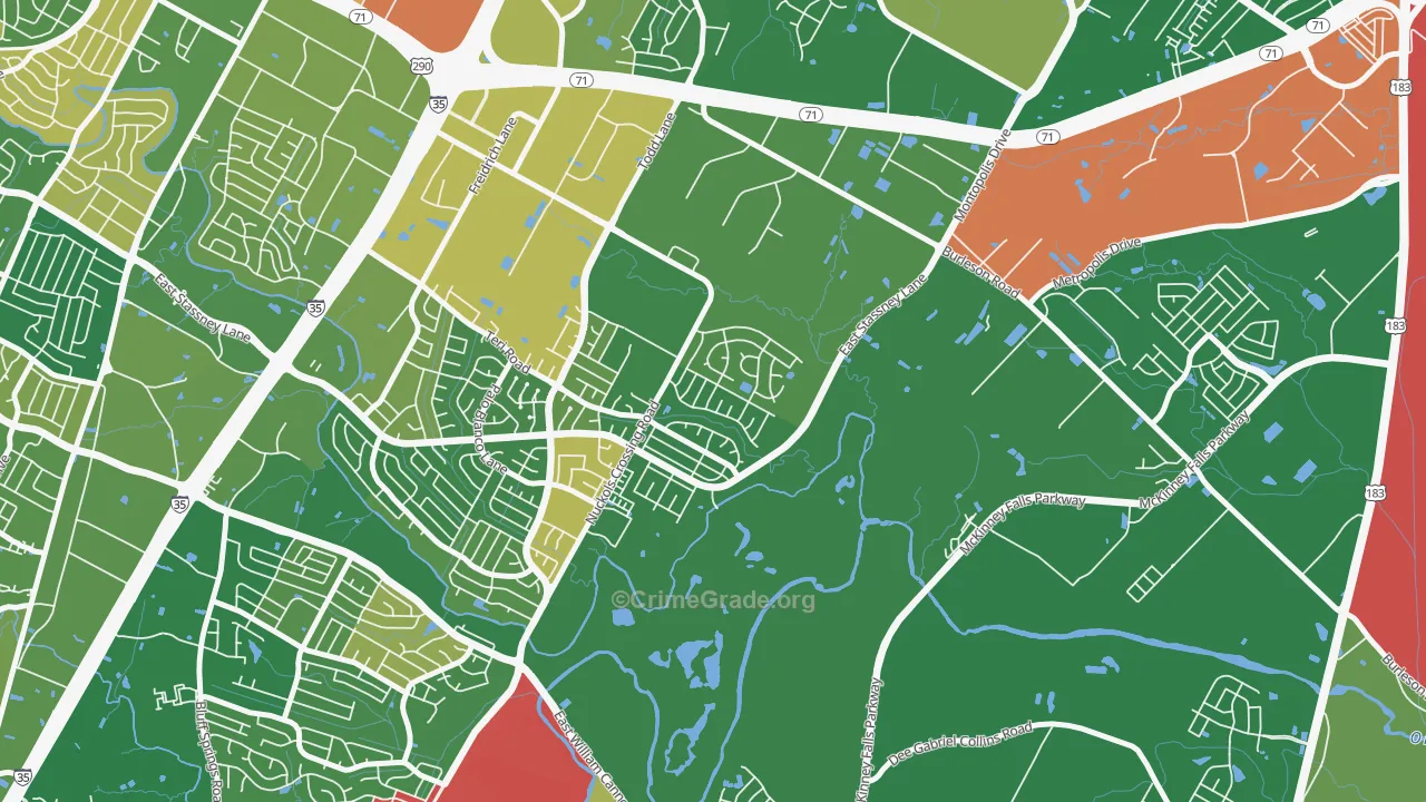 McKinney, Austin, TX Map of Arson Rates
