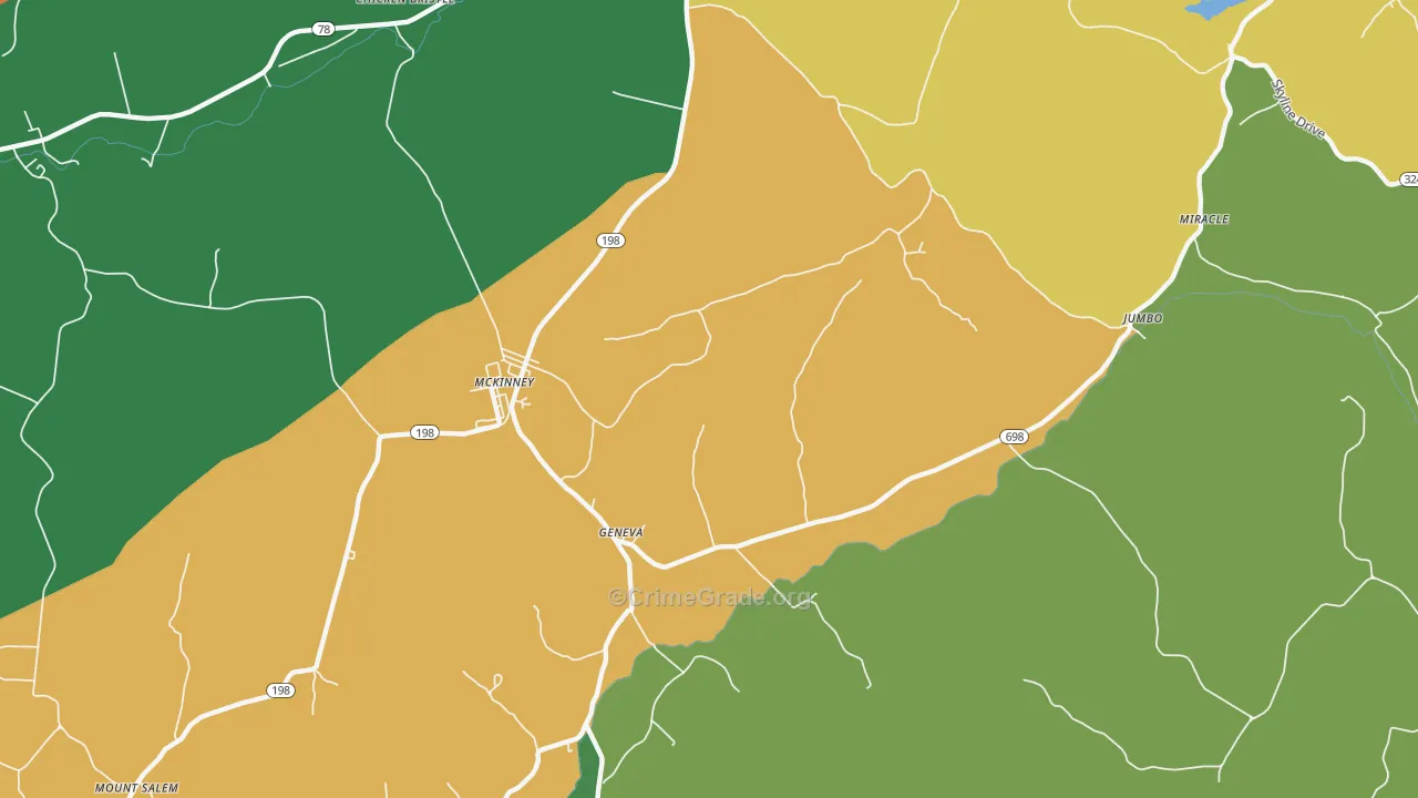 McKinney, KY Map of Arson Rates
