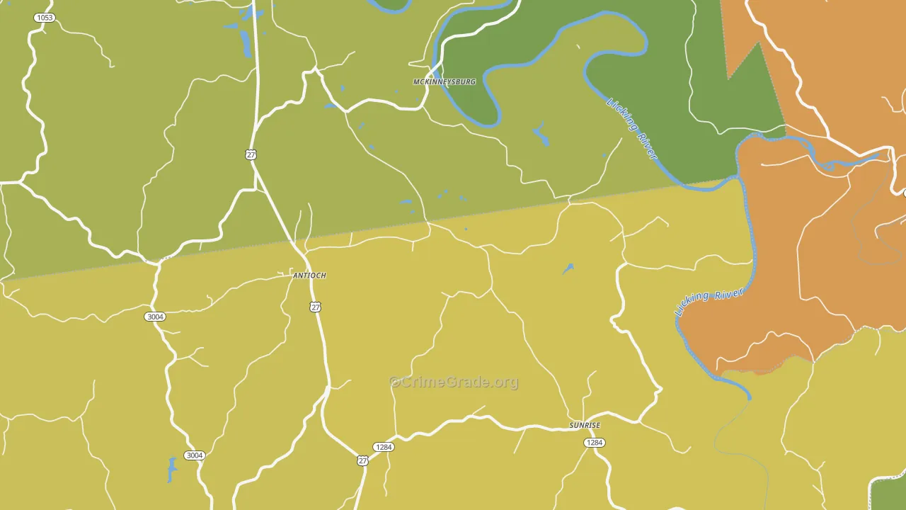 McKinneysburg, KY Map of Arson Rates