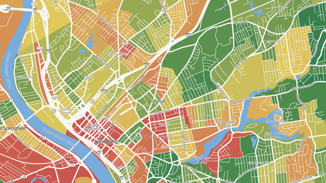 McKnight, Springfield, MA Map of Arson Rates