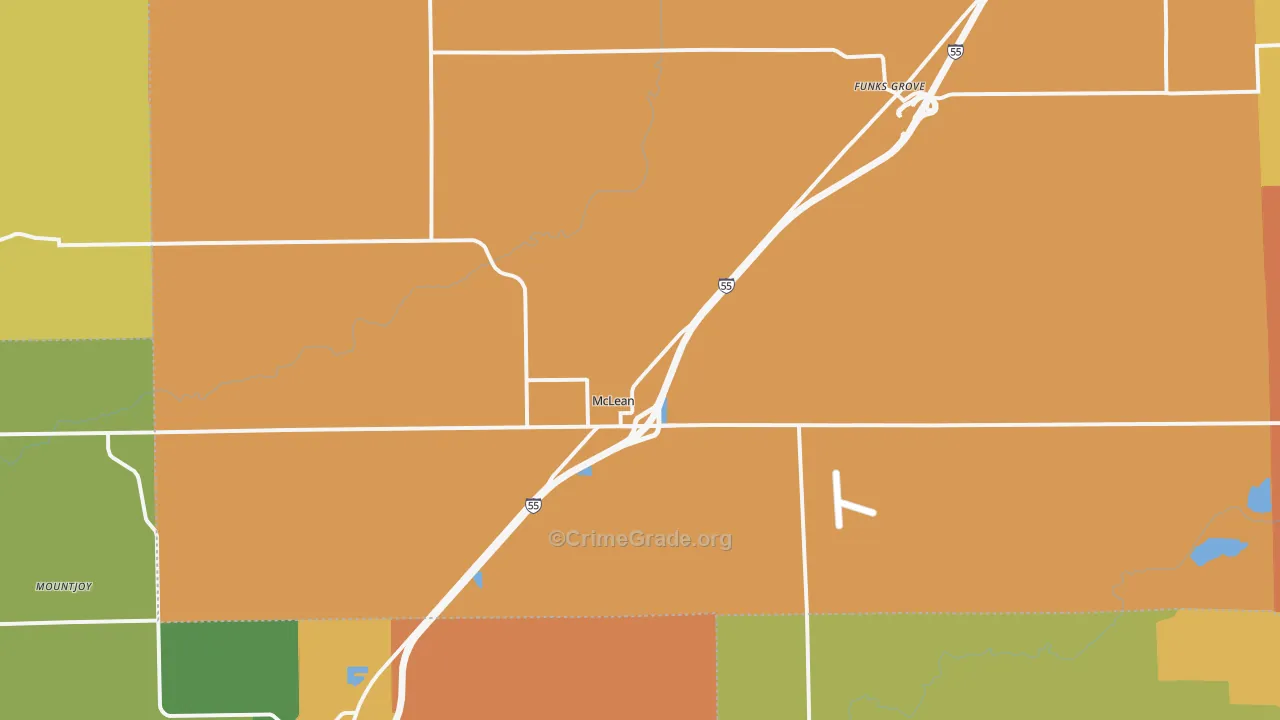 McLean, IL Map of Arson Rates