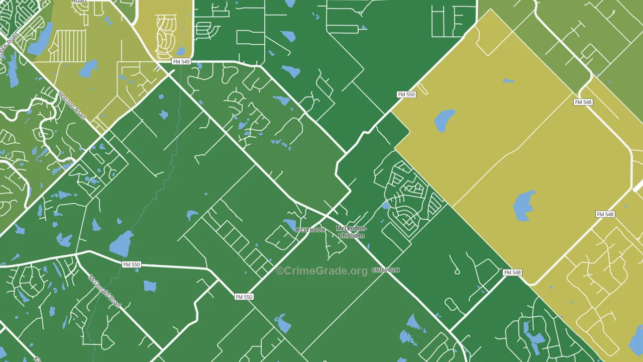 McLendon-Chisholm, TX Map of Arson Rates