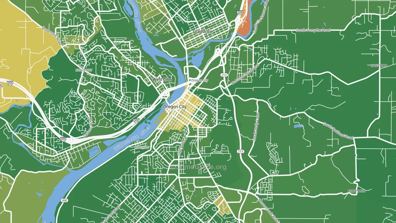 McLoughlin, Oregon City, OR Map of Arson Rates
