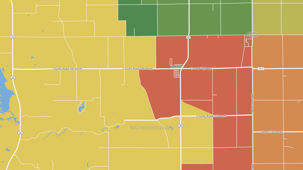 McNabb, IL Map of Arson Rates