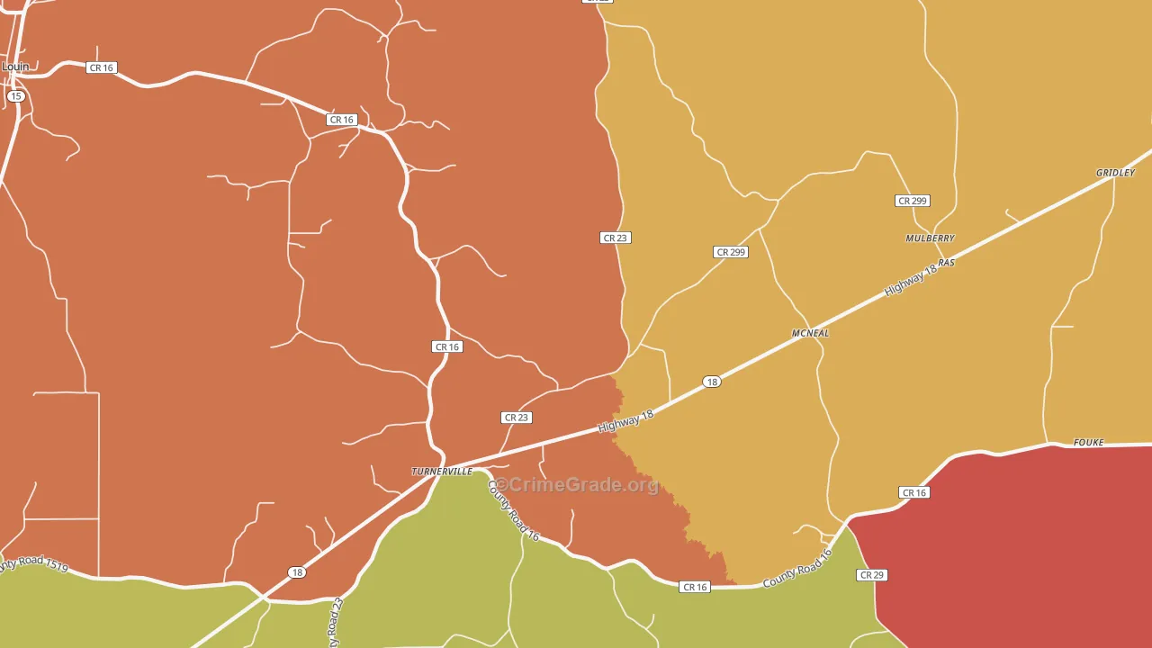 McNeal, MS Map of Arson Rates
