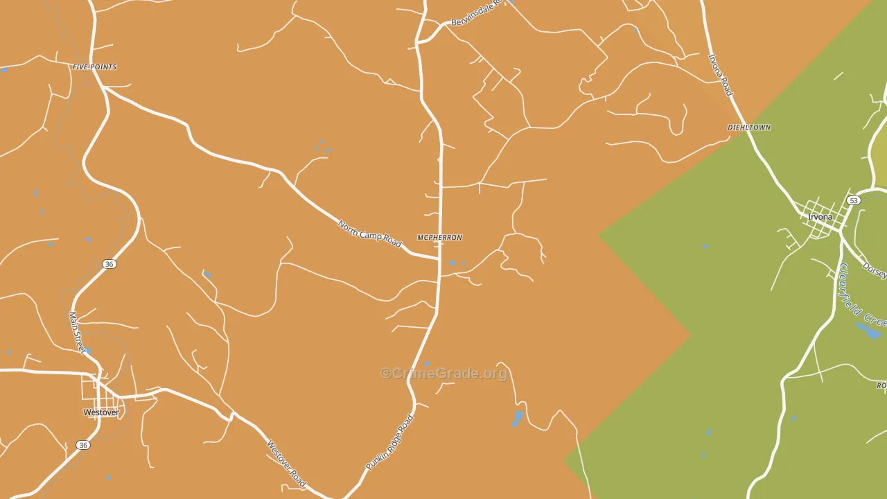 McPherron, PA Map of Arson Rates