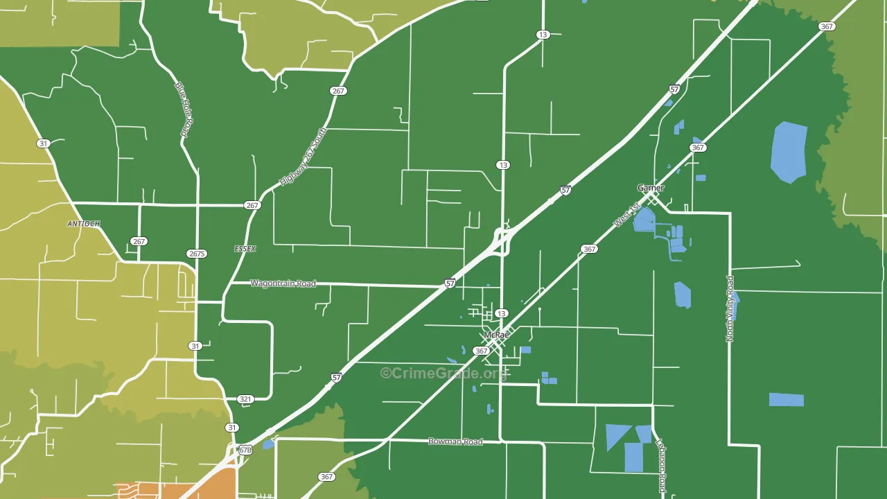 McRae, AR Map of Arson Rates