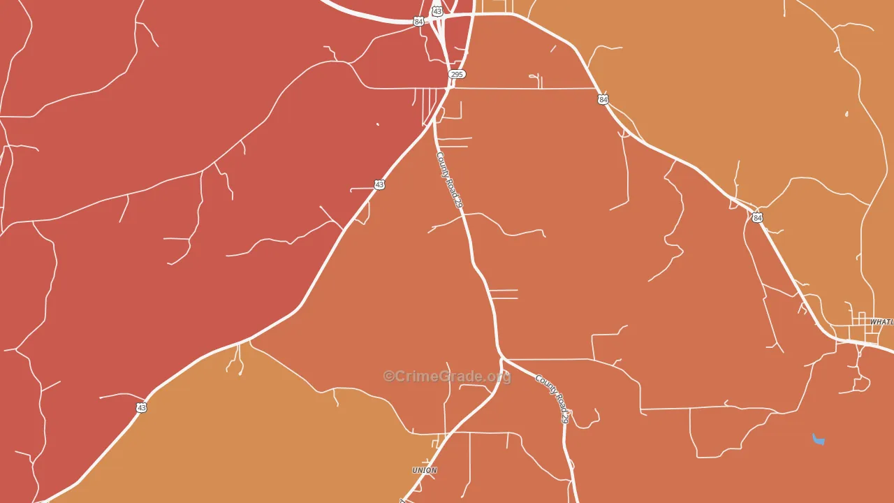 McVay, AL Map of Arson Rates