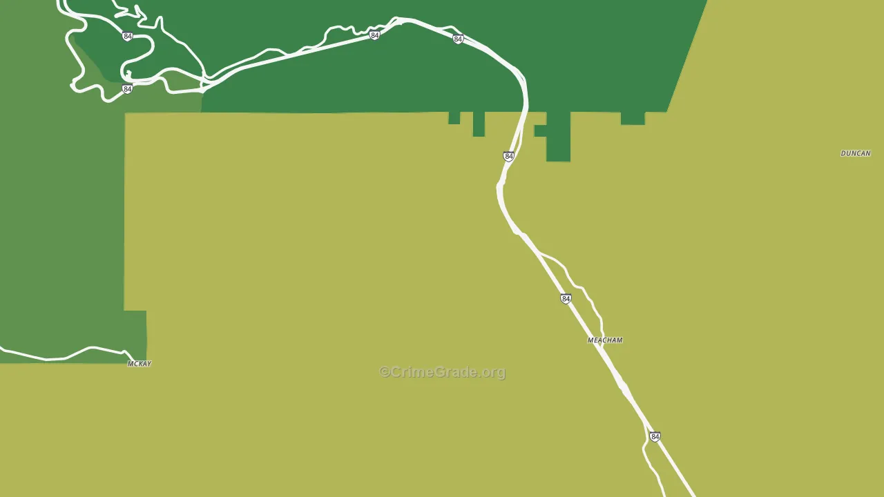 Meacham, OR Map of Arson Rates