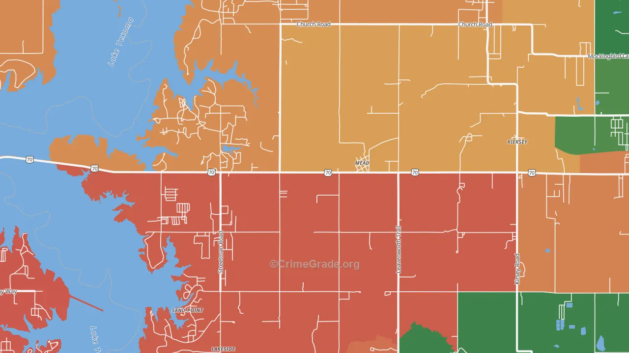 Mead, OK Map of Arson Rates