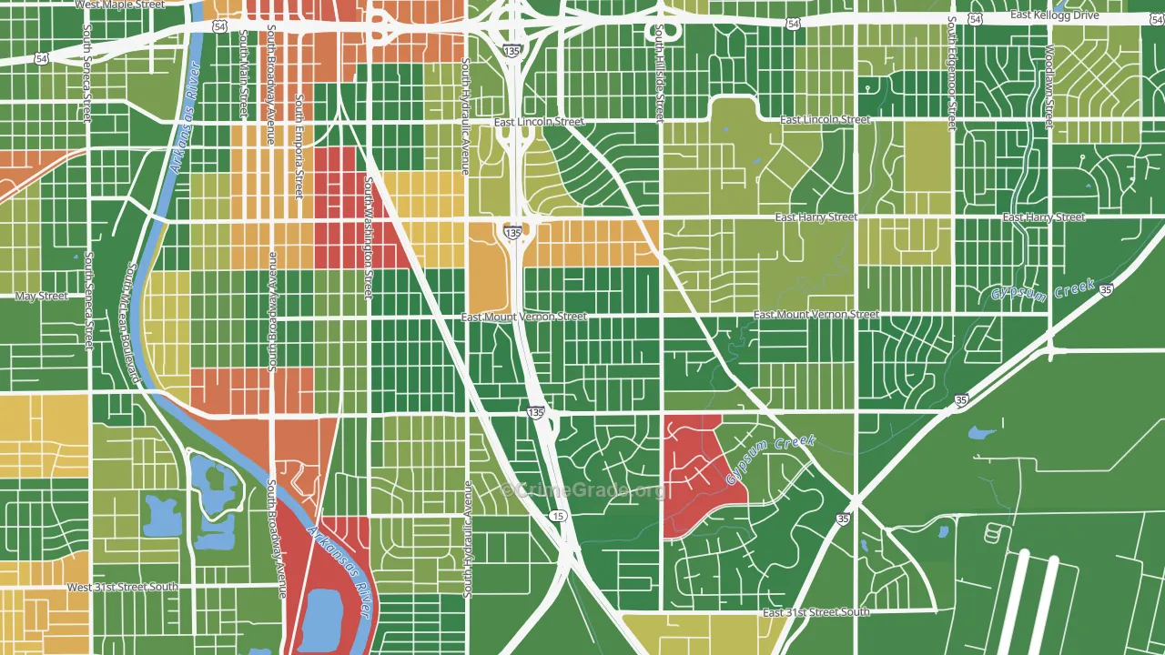 Mead, Wichita, KS Map of Arson Rates
