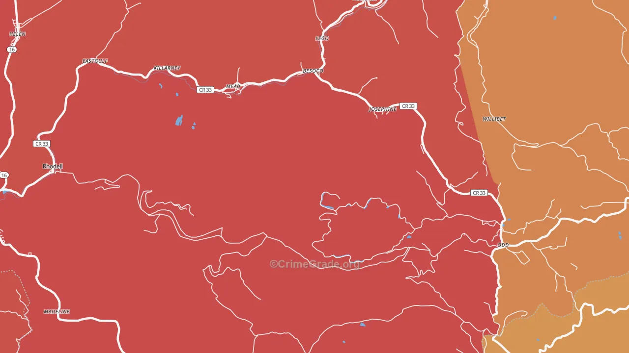 Mead, WV Map of Arson Rates