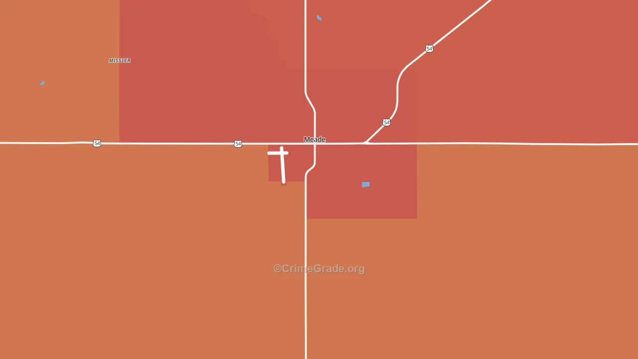 Meade, KS Map of Arson Rates