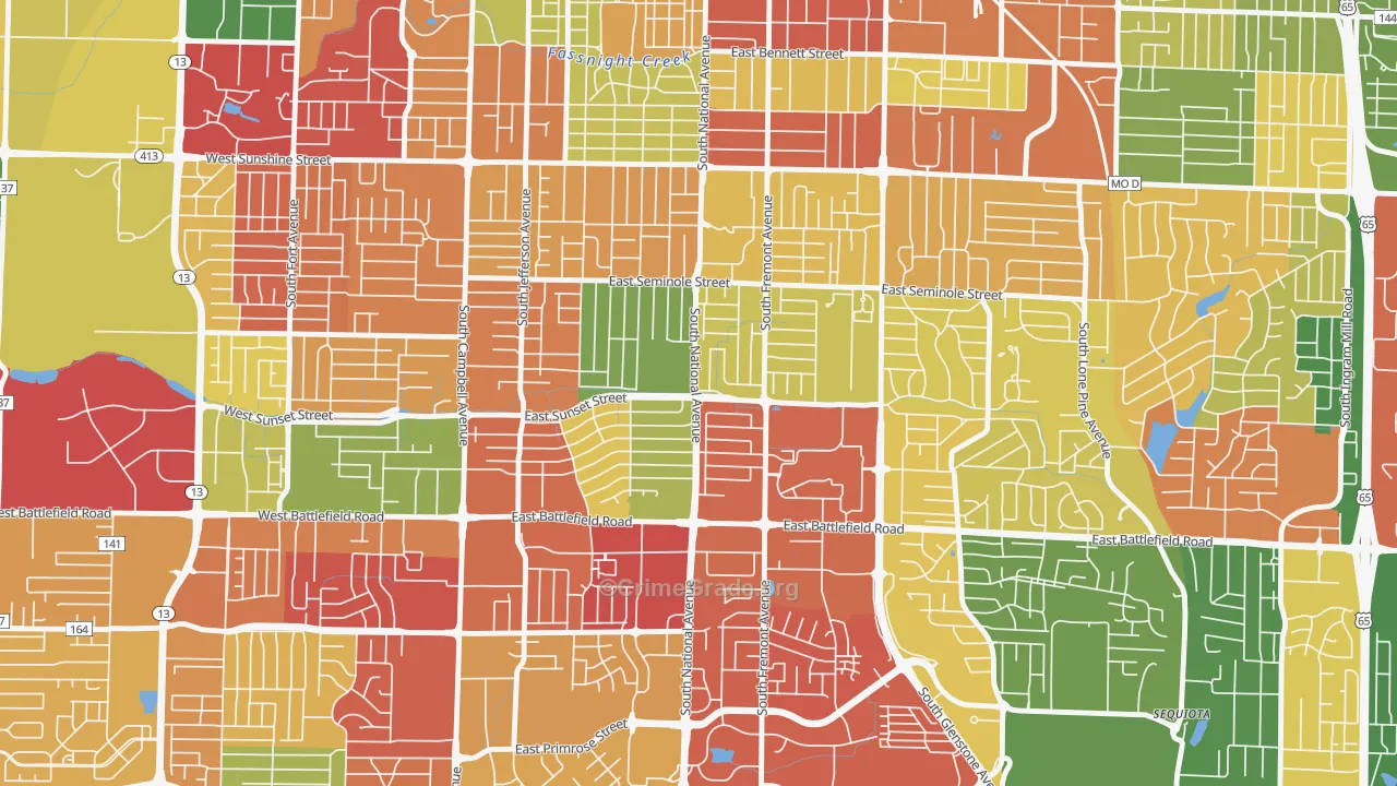 Meador Park, Springfield, MO Map of Arson Rates