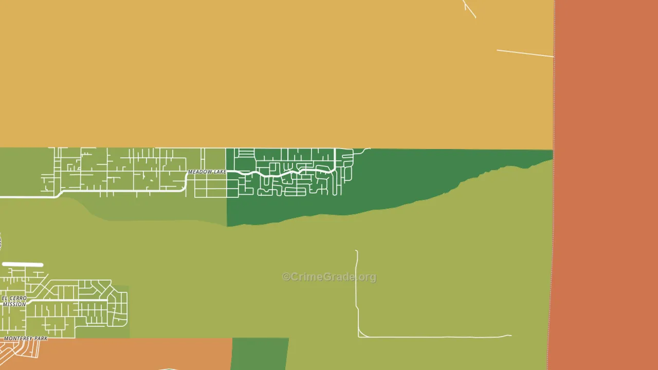 Meadow Lake, NM Map of Arson Rates