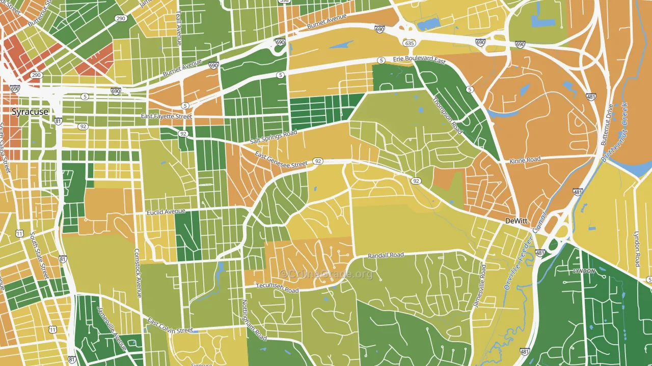 Meadowbrook, Syracuse, NY Map of Arson Rates