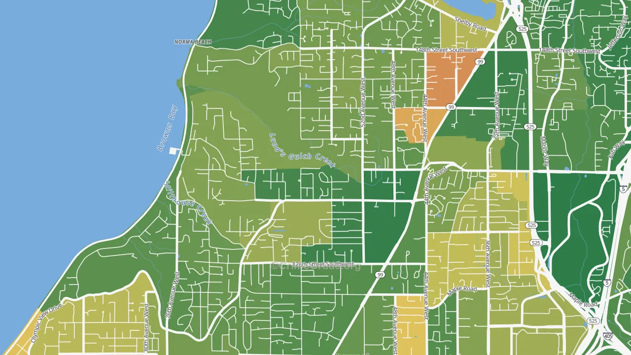 Meadowdale, Lynnwood, WA Map of Arson Rates