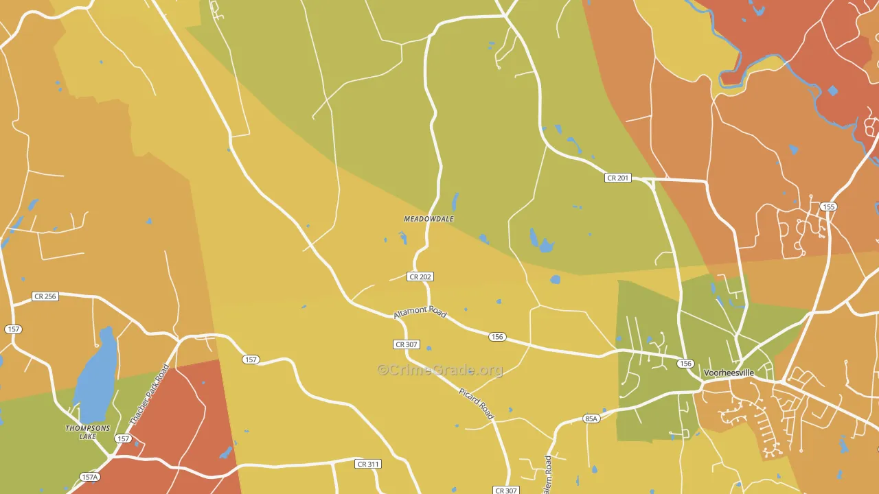 Meadowdale, NY Map of Arson Rates