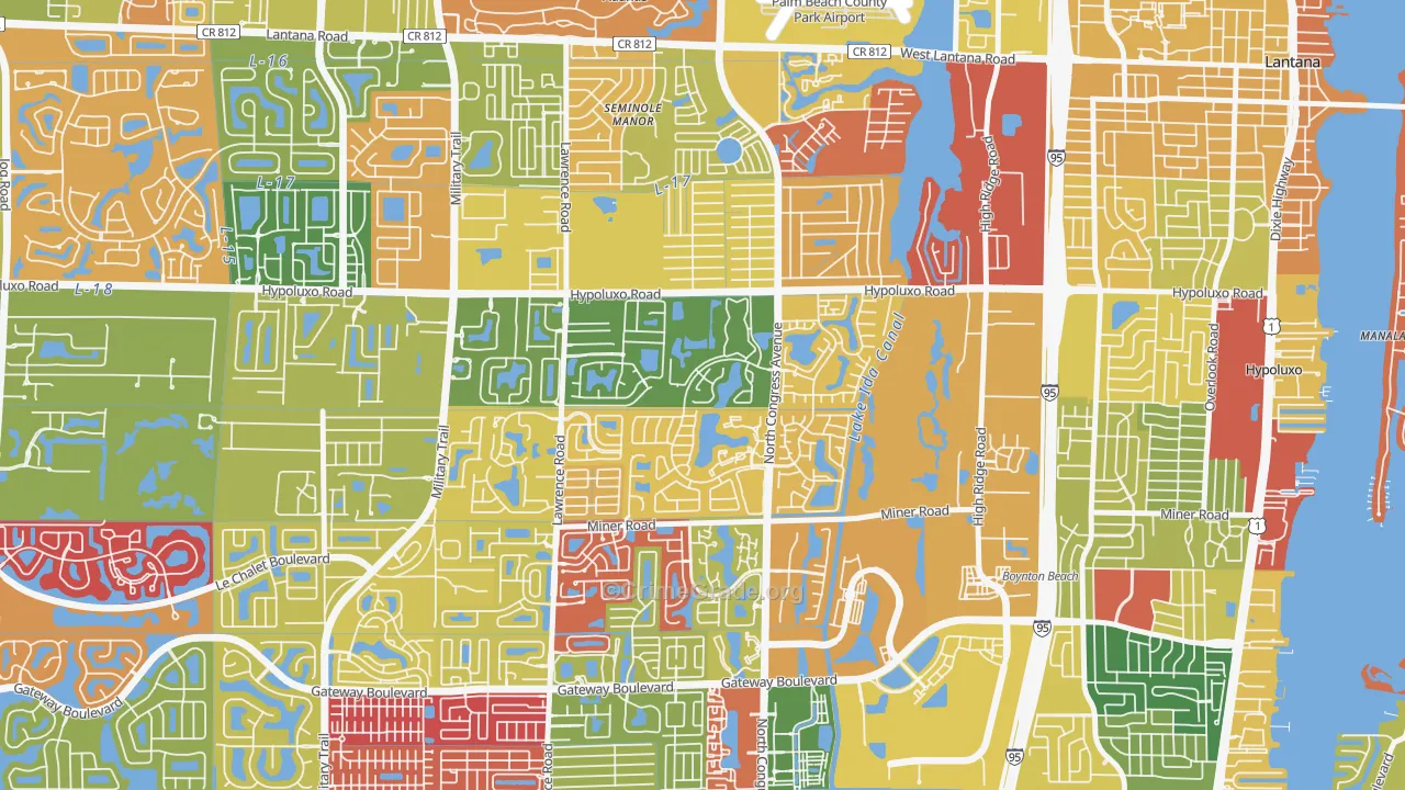 Meadows, Boynton Beach, FL Map of Arson Rates