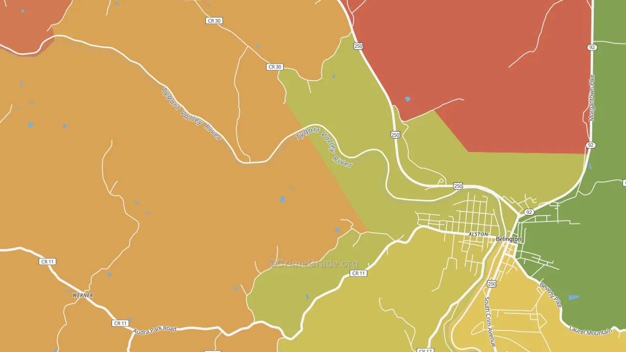 Meadowville, WV Map of Arson Rates