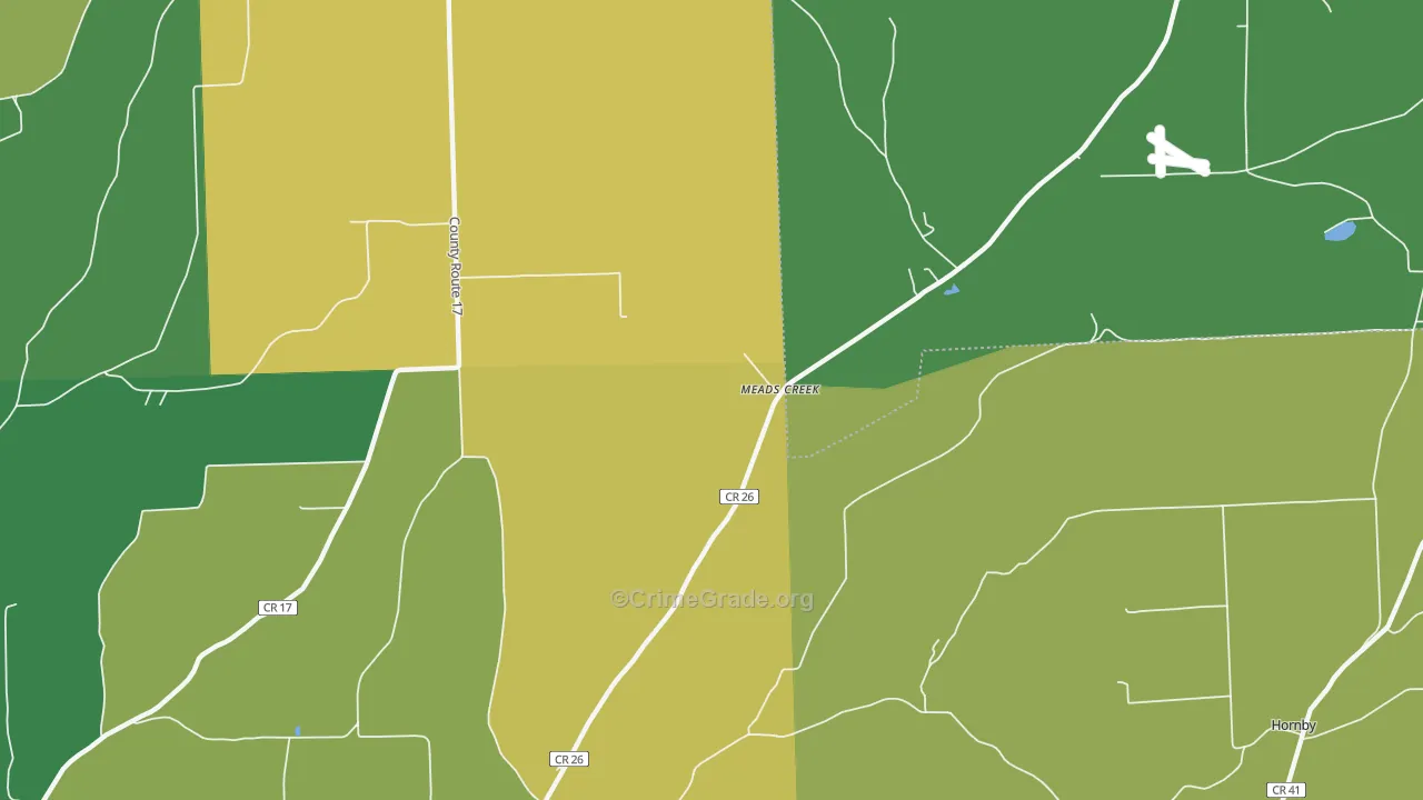 Meads Creek, NY Map of Arson Rates
