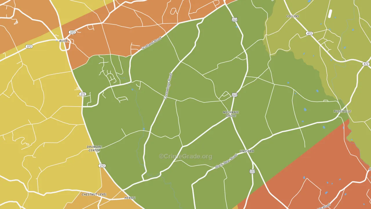 Mechanics Grove, PA Map of Arson Rates