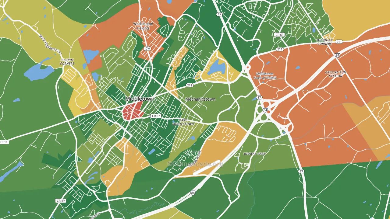 Mechanicstown, NY Map of Arson Rates